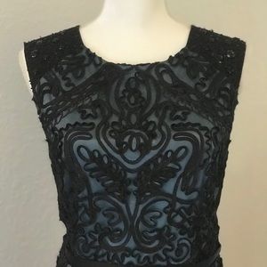 🔥🔥Alex Evenings Black Soutache Over Teal